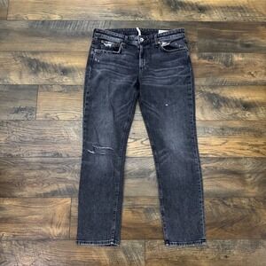 Rag & Bone Dre Low Rise Slim Boyfriend Jeans Women 28 Black Distressed Ankle